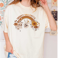 groowy halloween comfort colors shirt, ghost t-shirt, spooky vibes shirt, halloween comfort colors shirt, halloween par