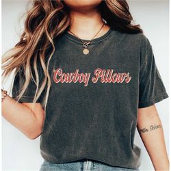 retro vintage style cowboy pillows comfort colors shirt, comfort colors western tshirt, cowgirl shirt, country girl shi