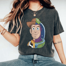 vintage disney toy story buzz lightyear and woody comfort colors shirt, toy story shirt, disneyland shirt, disney pixar