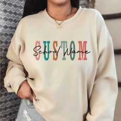 custom sweatshirt for team, custom school youth sweatshirt, teacher team shirts, custom shirt gift for nurse, ls321