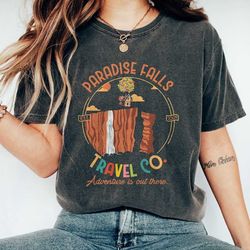 retro disney pixar up movie paradise falls travel co adventure is out there shirt, disney up shirt, disneyworld shirts,