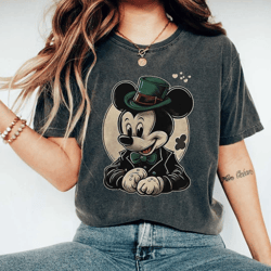 vintage disney st. patricks day comfort colors shirt, retro mickey shamrock, disney lucky irish shirt, shenanigans shirt
