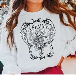 la femme sweatshirt, snake and rose dark art sweatshirt, la femme unisex hoodie gift