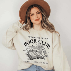 the house of wind bookclub sweatshirt, acosf, valkyrie reading room, booktok shirt, velaris, acotar merch, book lover gi
