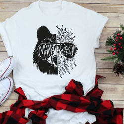 mama bear half bear half flowers shirt, mama bear shirt, mama shirt, mama gift, mother day shirt, mom shirt