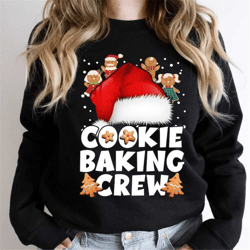 cookie baking crew christmas santa gingerbread team t shirt christmas baking crew, cookies sweatshirt, cute women's chri
