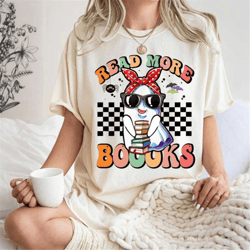 halloween cute groovy halloween read more books cute boo read a book t-shirt,boooks shirt,halloween tee books lover,ghos