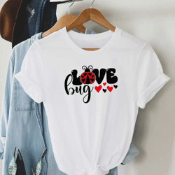 love bug shirt, cute valentine shirt sublimation design, heart couple baby girl boy mom family happy valentines commerci