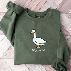 silly goose sweatshirt, silly goose sweater, funny goose sweatshirt, silly goose university shirt, goose pullover, unise