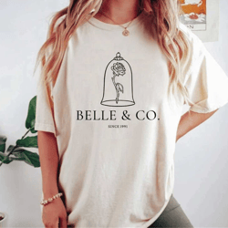 disney belle & co comfort colors shirt, disney princess shirt, princess girl shirt, disney family shirt, disney world, d