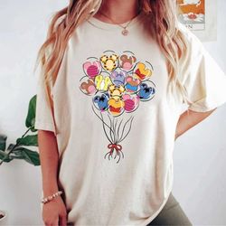 disney winnie the pooh balloons comfort colors shirt, colorful vacay shirt, disney balloons shirt, disney world shirt, d
