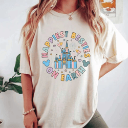 disney happiest besties on earth comfort colors shirt, disney friends shirt, disney castle shirt, disneyworld shirt, dis