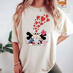 mickey minnie happy ever after comfort colors shirt, mickey minnie valentine's day shirt, disney valentine couple shirt,