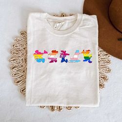 disney characters lgbt comfort colors shirt, mickey and friends lgbt shirt, disney pride shirt, gay, lesbian shirt, rain
