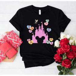 disney heart conversation valentine comfort colors shirt, disney castle valentine shirt, funny disney couple shirt, disn