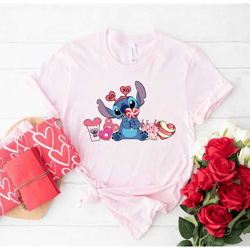 stitch snack valentine comfort colors shirt, disney valentine shirt, stitch valentine's day shirt, valentine xoxo shirt,