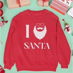 christmas santa sweatshirt, i love santa shirt, matching family sweatshirt, merry christmas sweatshirt, santa claus swea