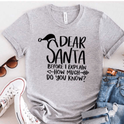 dear santa christmas shirt, funny christmas t-shirt, holiday shirt for woman, christmas spirit t-shirt, sassy christmas