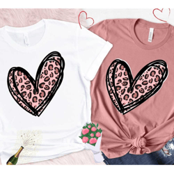 leopard heart valentines day shirt, valentines day shirt for woman, heart shirt, cute valentine tee, valentines day gift