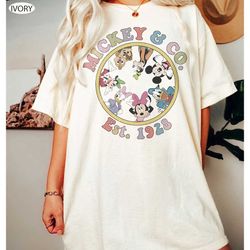 retro mickey & co est 1928 comfort colors shirt, disney mickey and friends shirt, chip and dale shirt, walt disney world