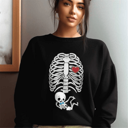 skeleton halloween maternity sweatshirt, pregnancy announcement sweatshirt, new mom sweater, spooky pregnant costume, mo