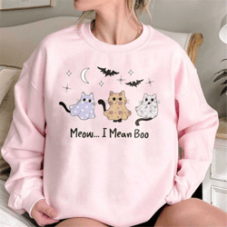 halloween sweatshirt, ghost cat sweatshirt, halloween cat sweatshirt, cat lovers sweatshirt, halloween black cat shirt,