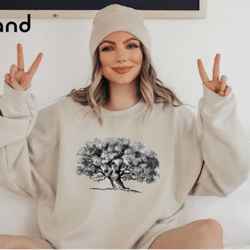 retro tree sweatshirt, tree of life shirt, nature lover gift, forest sweatshirt, camping sweater, adventure sweatshirt,