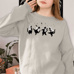 ghost cat sweatshirt, halloween sweatshirt, cat halloween shirt, cute cat, black cat sweater, cat lover shirt, spooky se