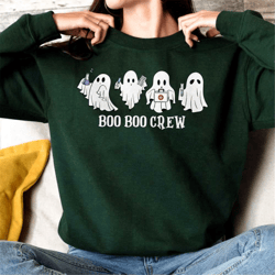 halloween boo boo crew nurse sweatshirt, emergency department sweatshirt, registered nurse sweater, school nurse sweatsh