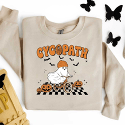 cycopath halloween sweatshirt, ghost halloween sweatshirt, retro halloween shirt, pumpkin sweatshirt, cute ghost sweatsh
