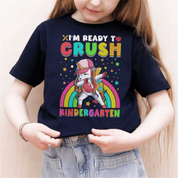 i'm ready to crush kindergarten shirt, cute school shirt for baby girl, back to school shirt, first day of school shirt,