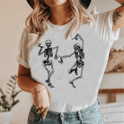 dancing skeleton t-shirt, skeleton t-shirt, skeletons halloween shirt, dancing skeletons shirt, happy halloween shirt, u