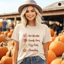 fall t-shirt, grunchy leaves and cozy knits - thanksgiving pumpkin sweatshirt, autumn hoodie, fall wreath sweater, cotta