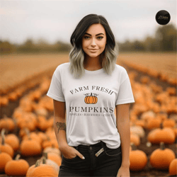 farm fresh pumpkins crewneck shirt. cute fall shirts. fall crewnecks. old fashioned pumpkins autumn shirt. pumpkin lover