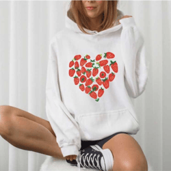 strawberry sweatshirt, strawberry hoodie, strawberry top garden t-shirt, aesthetic cottagecore clothes, botanical shirt
