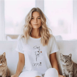 meow shirt for cat lover, funny cat t-shirt for her, cat lover t shirt for women, gift for cat lover, cute meow cat love