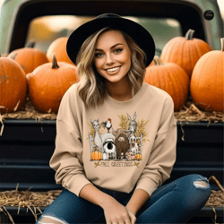 fall t-shirt, autumn greetings, barnyard fall tee, cute farm animals sweatshirt, autumn hoodie, fall animals sweater,