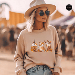 fall coffee shirt. cute fall sweatshirt. coffee lover tee shirt. halloween pumpkin latte drink cup. pumpkin spice shirt.