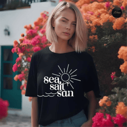 sea salt sand sweatshirt, minimalist beach sweatshirt, family vacation shirt, summer shirt, oversized sweatshirt, beach