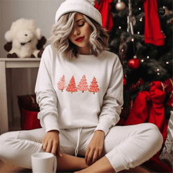 red christmas tree sweatshirt, christmas hoodie, christmas shirts for women, christmas crewneck, christmas sweater, wint