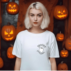 spooky season crewneck, halloween sweatshirt, ghost t-shirt, minimalist fall sweater, cool autumn hoodie, cute ghost shi
