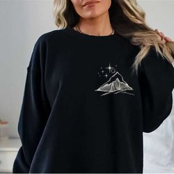 mountain crewneck sweatshirt, adventure pullover, gift for nature lover, hiking hoodie, camping sweater, the mountains a