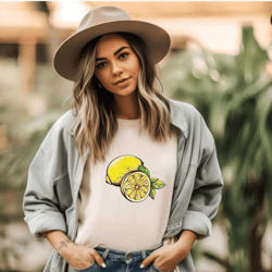 lemon shirt,botanical shirt,cottagecore clothing,lemon print gardening shirt,indie clothes,cute fruit shirt,aesthetic cl