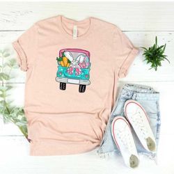 happy easter bunny truck shirt, easter bunny shirt, happy easter, easter gnomes shirt, easter gnomes cute bunny shirt, e