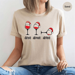 christmas wine t-shirts, funny christmas gifts, christmas party graphic tees, sarcastic holiday outfit, xmas alcohol dru