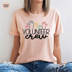 volunteer crew shirt, pta shirt, school volunteer tees, group shirts, matching team shirt, social work t-shirt, voluntee