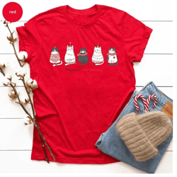 cute cat christmas shirt, xmas party shirts for cat mom, funny kids cat shirts, cat owner crewneck tshirt, cat dad holid