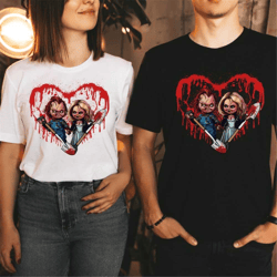 halloween couple shirts, matching halloween shirts, chucky and tiffany shirt, true love, family matching shirt, wanna pl