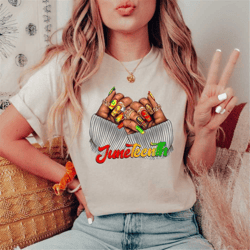 black woman juneteenth nails t-shirt, juneteenth t-shirt, black history shirt, juneteenth party shirt, black pride shirt