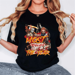 it's the most wonderful time of the year tshirt, horror characters shirt, horror movie shirts, scary shirt, halloween sh